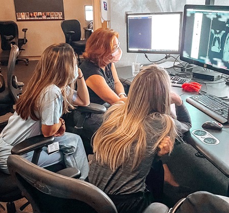 Penn Radiology Residents reviewing films with with Dr. Maya Galperin-Aizenberg, Summer 2021